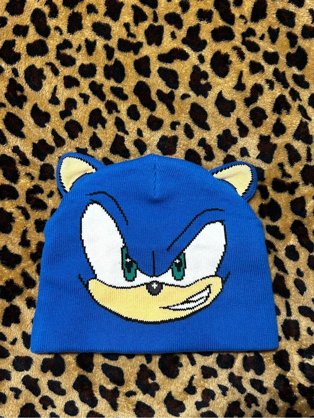 Blue Sonic Character Beanie Hat